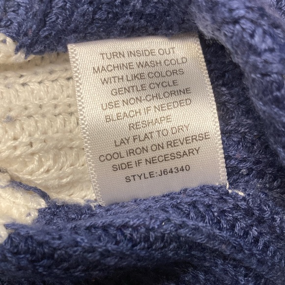 It’s Our Time Blue White Striped Cold Shoulder Sweater - Picture 9 of 12